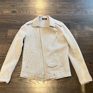 Theory Light Grey Wool/Cashmere Zip Coat